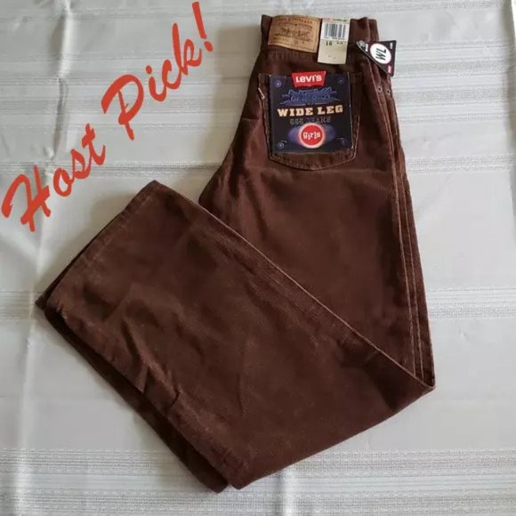 Levi's NEW 565 Wide Leg Jeans Girls Slim Microvelvet Cotton RARE🎉 USA 🎉HP🎉